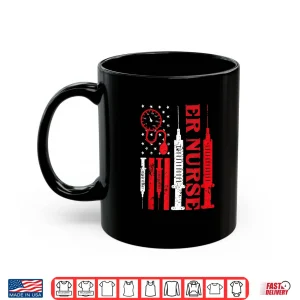 Mug Classic Distressed Flag For Emergency Room Er Nurses Shirt