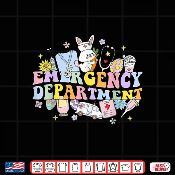 Design Er Easter Nurse Crew Easter Day Emergency Room Nurses Bunny Shirt