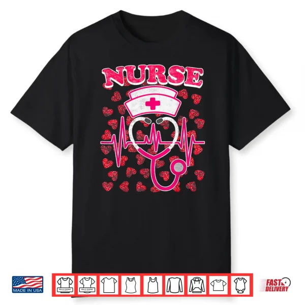 Nurse Valentines Day Valentine Er Icu Nicu Rn Nurses Women Shirt