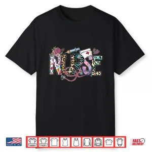 Nurses Day Valentines Day Flowers Er Icu Nicu Rn Nurse Women Shirt