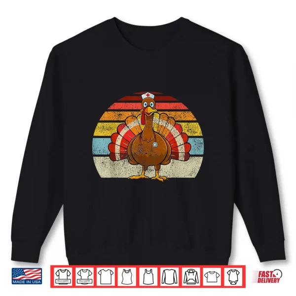 Sweatshirt Turkey Nurse Thanksgiving Nurses Rn Er Icu Nursing Women Shirt