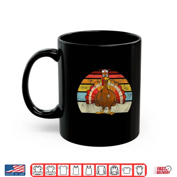 Mug Turkey Nurse Thanksgiving Nurses Rn Er Icu Nursing Women Shirt