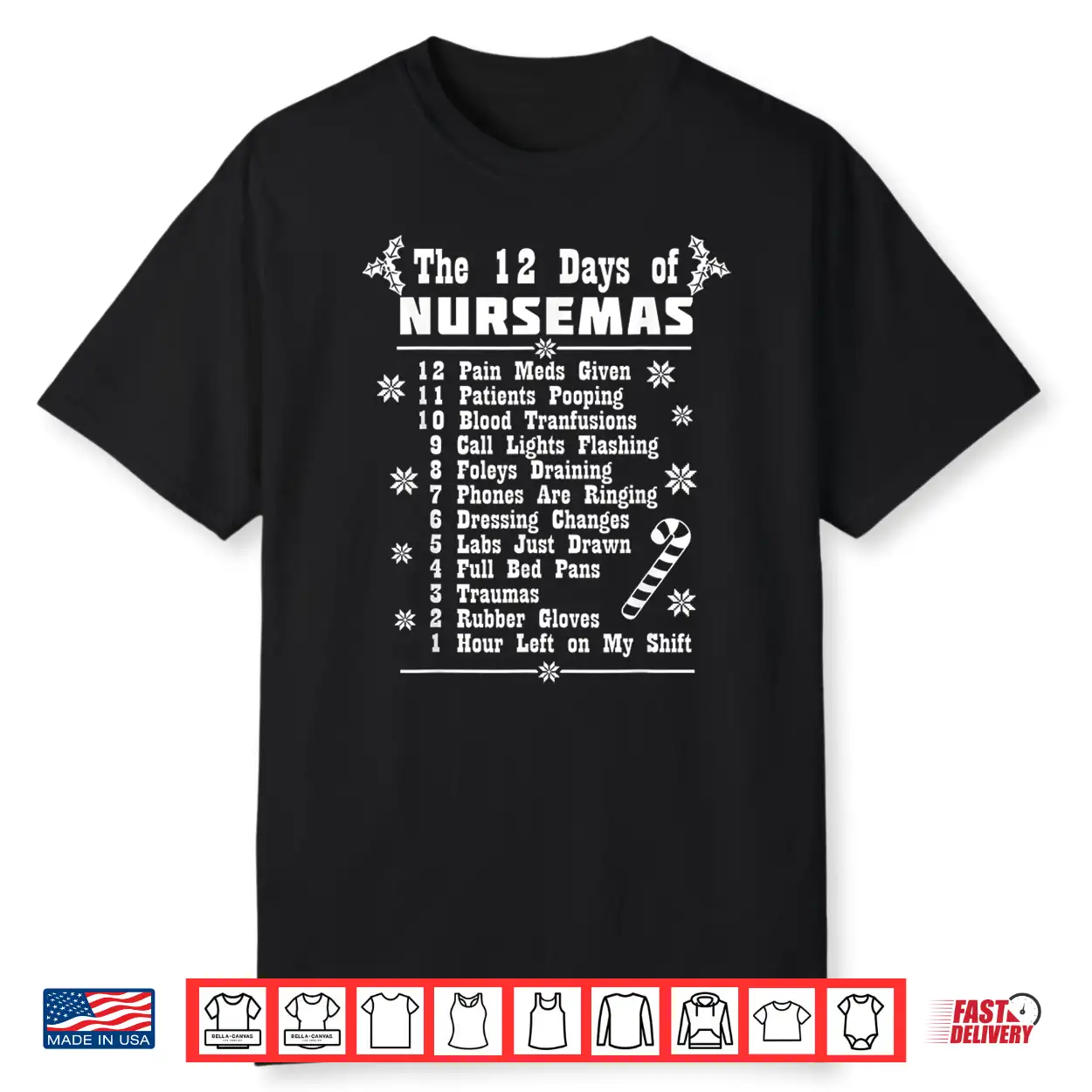 12 Days Of Nursemas Funny Christmas Nurses Er Cna Gift Nurse Shirt 12 Days Of Nursemas Funny Christmas Nurses Er Cna Gift Nurse Shirt