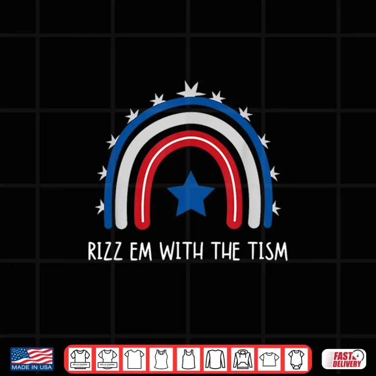 Design Boho Rainbow Rizz Em With The Tism 4Th Of July For Women Shirt