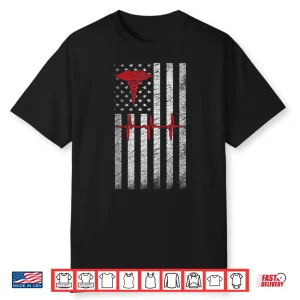 Er Nurse American Flag Design Emergency Nurses Day Tshirt