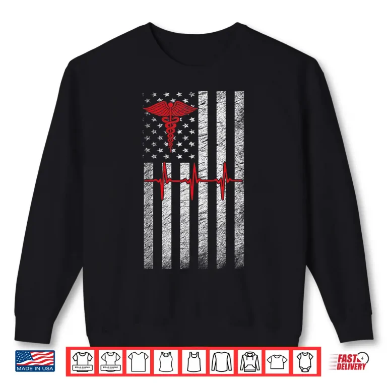 Sweatshirt Er Nurse American Flag Design Emergency Nurses Day Tshirt
