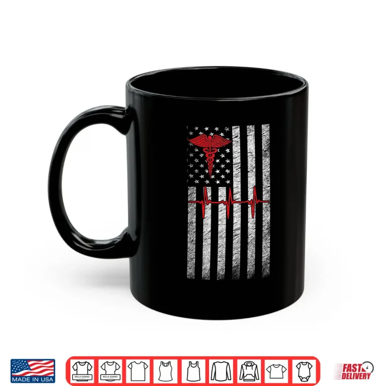 Mug Er Nurse American Flag Design Emergency Nurses Day Tshirt