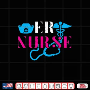Design Er Nurse Heart Stethoscope Medical Emergency Room Nurses Shirt
