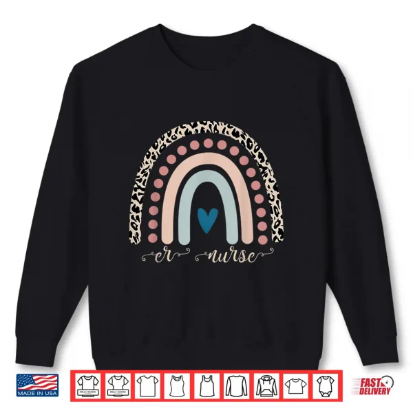 Er Nurse Leopard Rainbow Appreciation Emergency Room Nurses Shirt 2 Sweatshirt Er Nurse Leopard Rainbow Appreciation Emergency Room Nurses Shirt