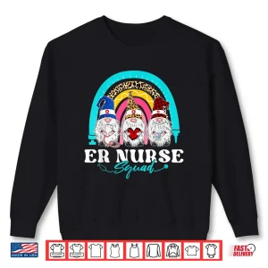 Sweatshirt Funny Er Nurse Squad Leopard Rainbow Gnomies Nurses Day Shirt