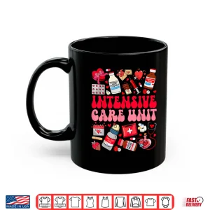 Mug Retro Groovy Intensive Care Unit Icu Nurse ValentineS Day Shirt
