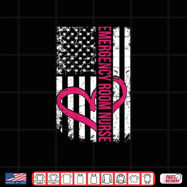 Design Womens Emergency Room Nurse Flag Nurses Graduation Appreciation Shirt