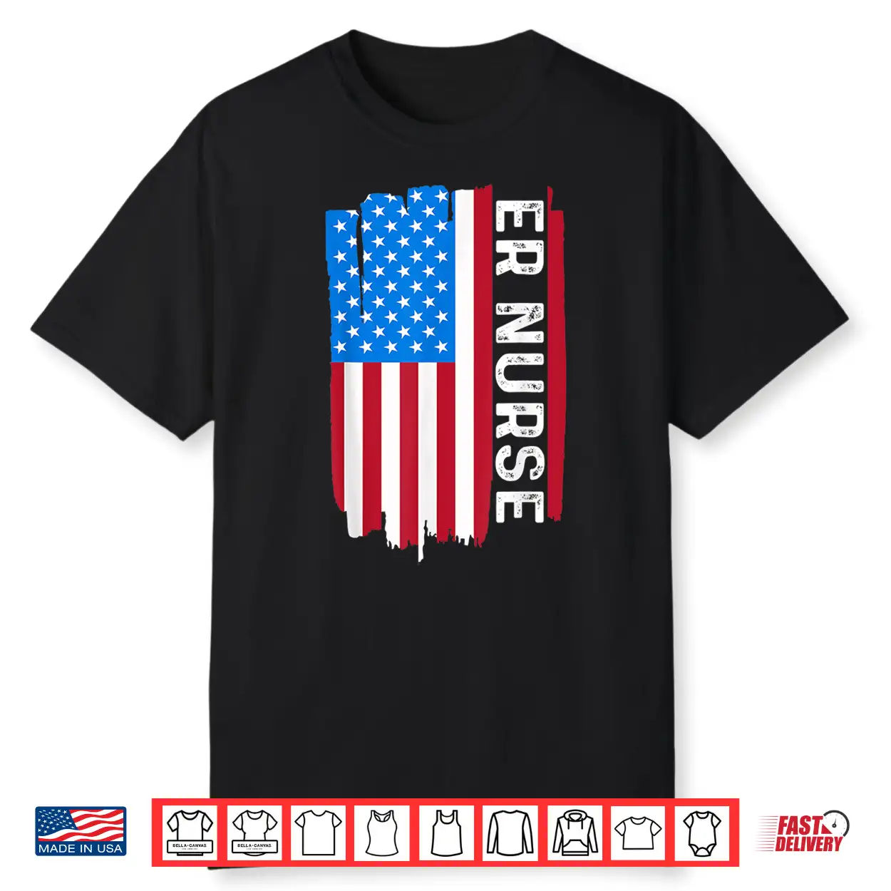 Er Nurse Vintage Apparel For Nurses With Usa Flag Patriotic Shirt Er Nurse Vintage Apparel For Nurses With Usa Flag Patriotic Shirt