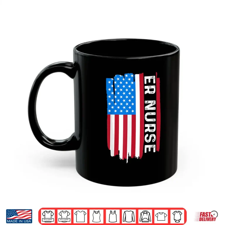 Mug Er Nurse Vintage Apparel For Nurses With Usa Flag Patriotic Shirt