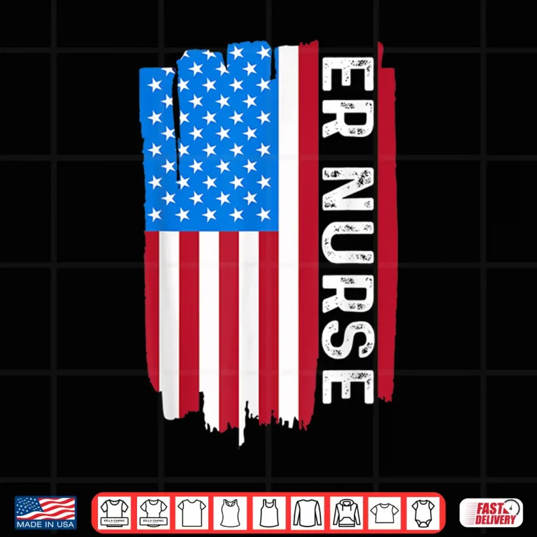 Design Er Nurse Vintage Apparel For Nurses With Usa Flag Patriotic Shirt
