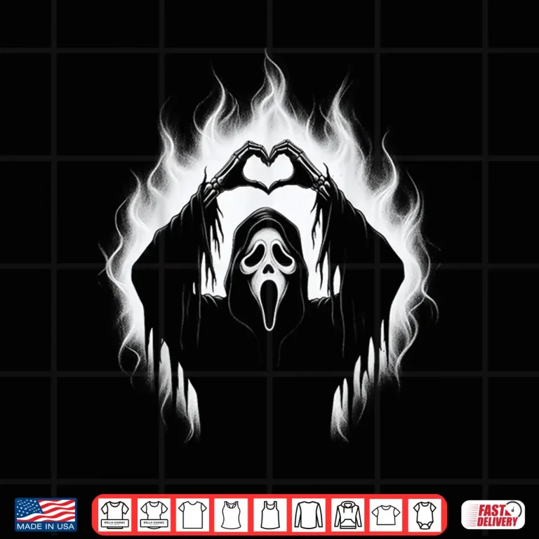 Design Halloween Scary Face Horror Creepy Ghost Heart Hands Spooky Shirt