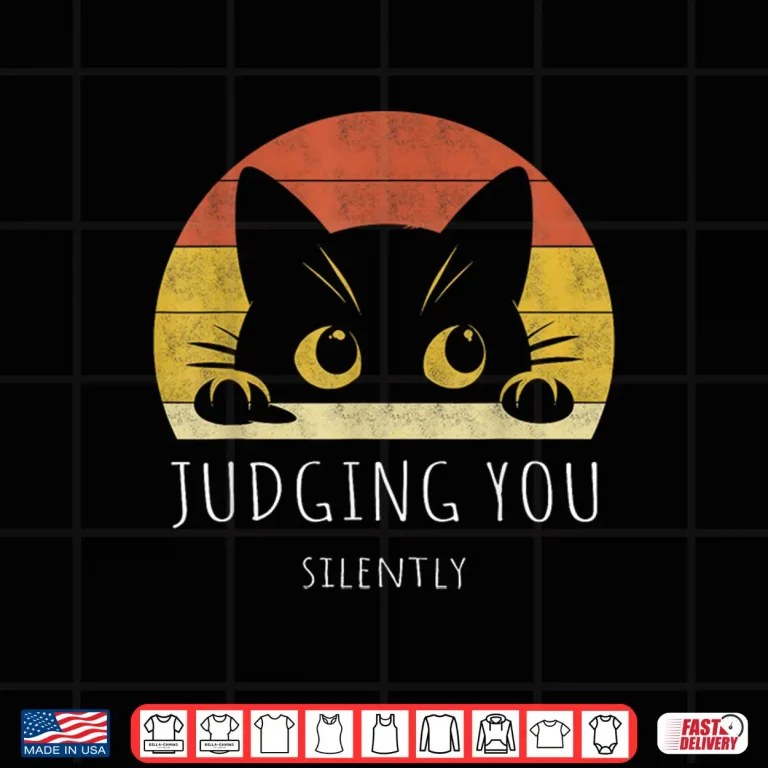 Design Black Cat Judging You Silently Sarcastic Cat Shirt