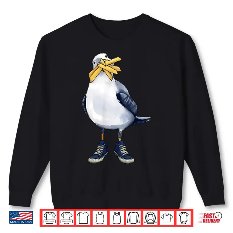 Sweatshirt Seagull With Fries And Sneakers Fun Shirt