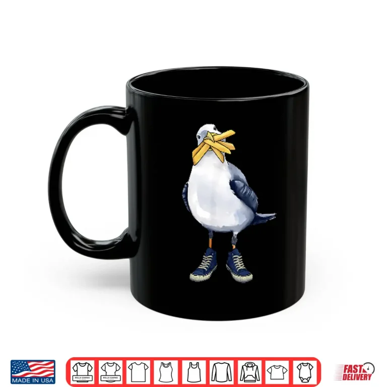 Mug Seagull With Fries And Sneakers Fun Shirt