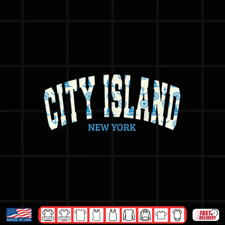 Design City Island Anchor Sailboat Wheel NYC Design Shirt