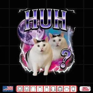 Design Huh Cat Chonky Meme Funny Confused Cat Meme Lovers Shirt