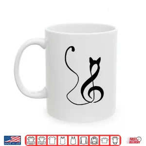 Mug Music Note Inspired Cat Minimalist Music Lover Design Shirt