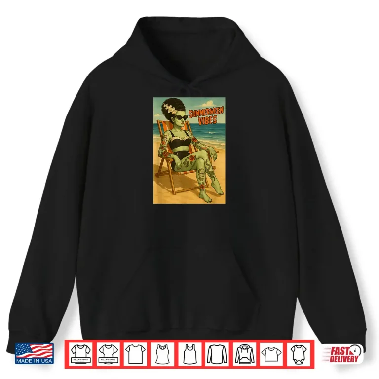 Hoodie Summerween Vibes Retro Beach Gothic Style Shirt