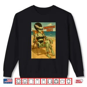 Sweatshirt Summerween Vibes Retro Beach Gothic Style Shirt