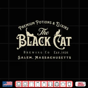 Design The Black Cat Witchy Salem Est 1626 Halloween Cat Lover Gift Shirt