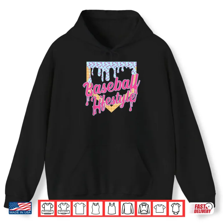 Hoodie Baseball Lifestyle Home Plate Ice Cream Drip Shirt