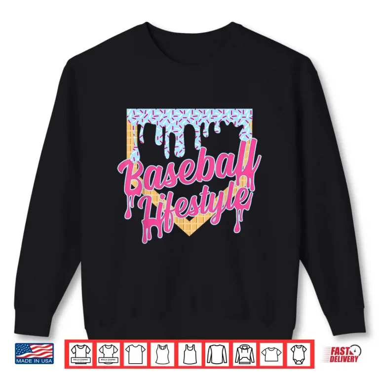 Sweatshirt Baseball Lifestyle Home Plate Ice Cream Drip Shirt