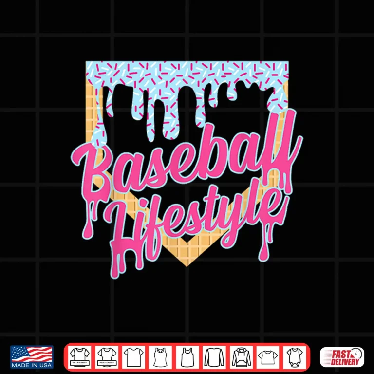 Design Baseball Lifestyle Home Plate Ice Cream Drip Shirt