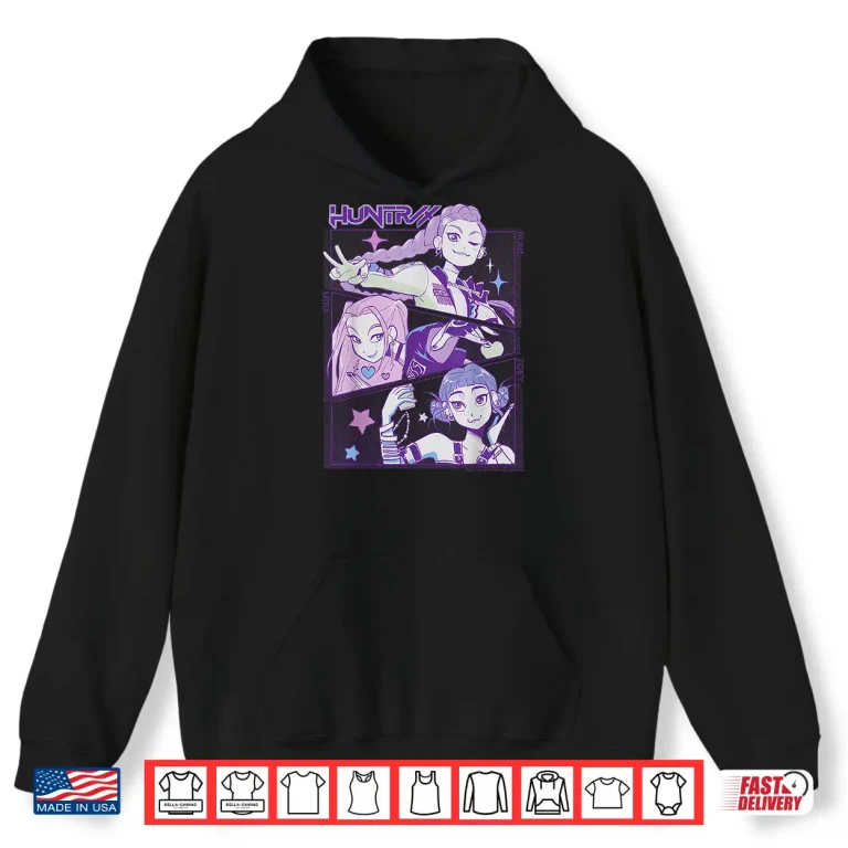 Hoodie Huntrix Cute Vintage Animated Panels Shirt