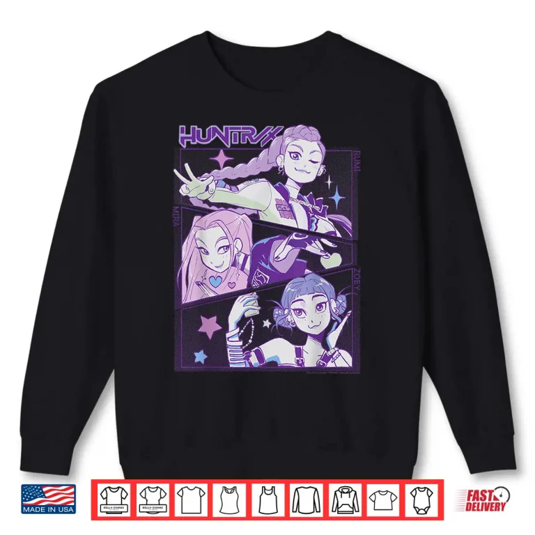 Sweatshirt Huntrix Cute Vintage Animated Panels Shirt