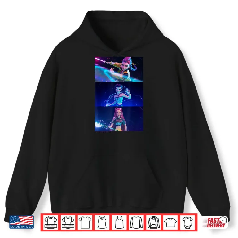 Hoodie Rumi Mira Zoey Wielding Weapons KPop Demon Hunters Shirt