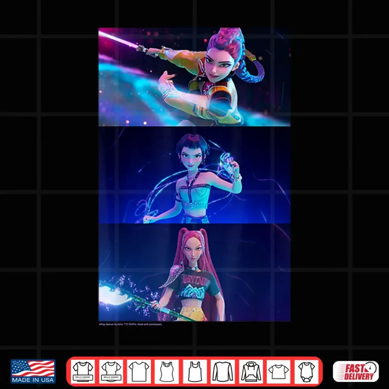 Design Rumi Mira Zoey Wielding Weapons KPop Demon Hunters Shirt