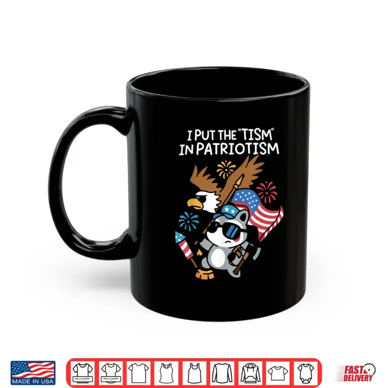 Mug I Put The Tism in Patriotism Athletic Eagle Shirt 1