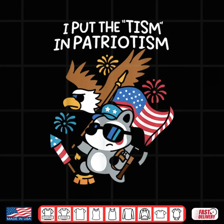 Design I Put The Tism in Patriotism Athletic Eagle Shirt 1