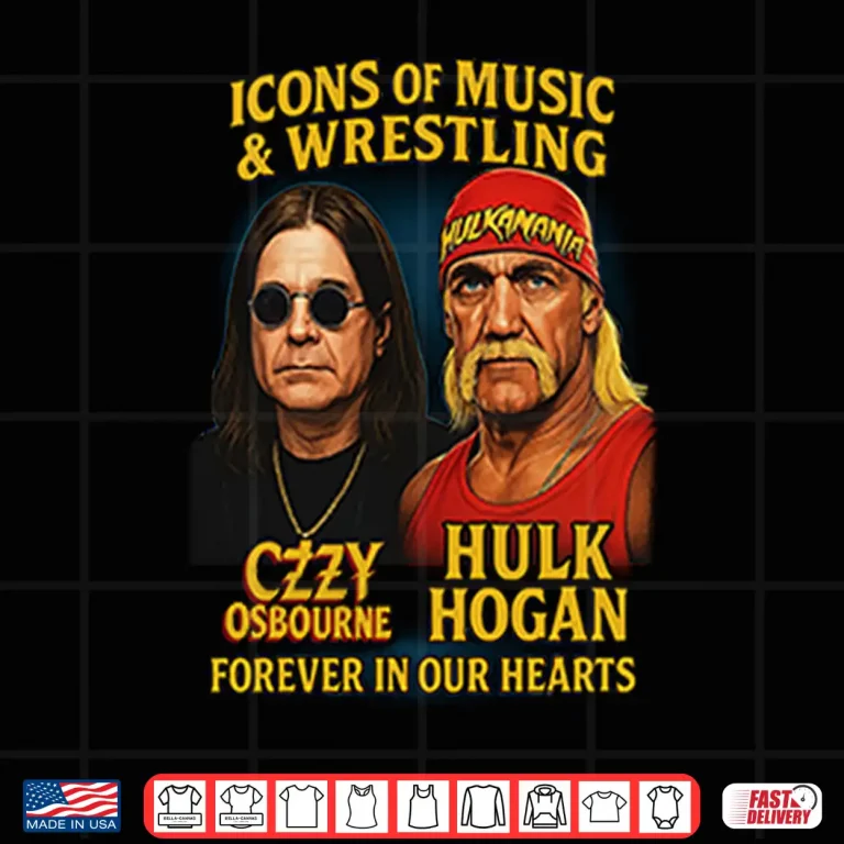 Design Icons Of Music And Wrestling Ozzy Osbourne And Hulk Hogan Shirt