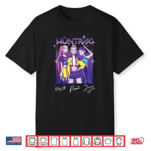 Huntrix Team Drawing Kpop Demon Hunters Shirt
