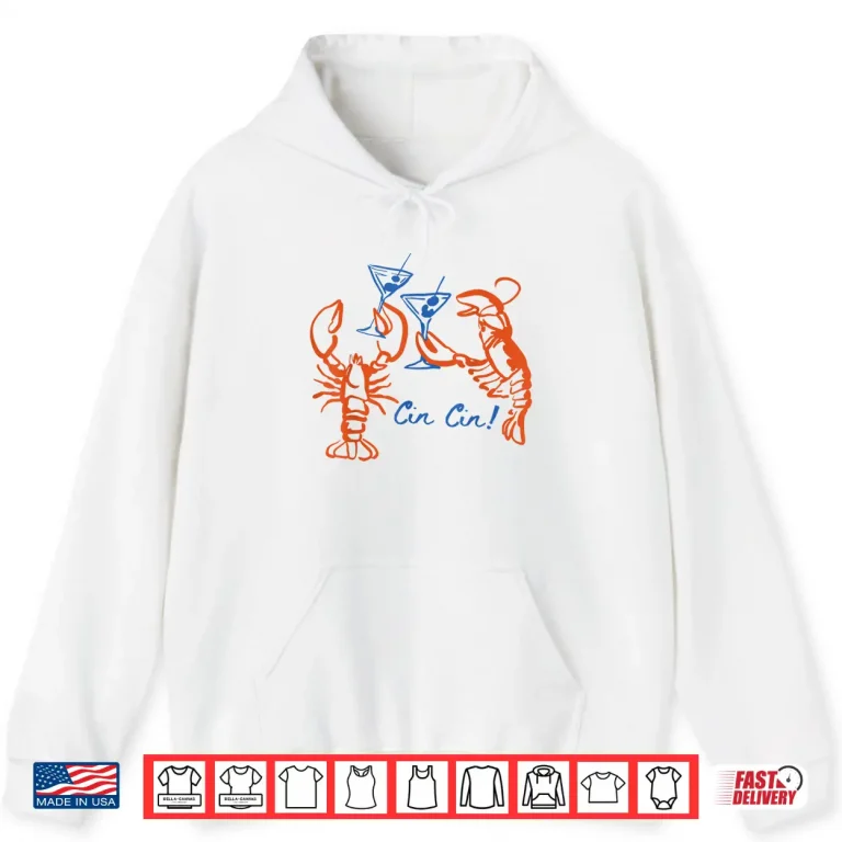 Hoodie Martini Red Lobster Fisherman Aesthetic Summer Cocktail Shirt