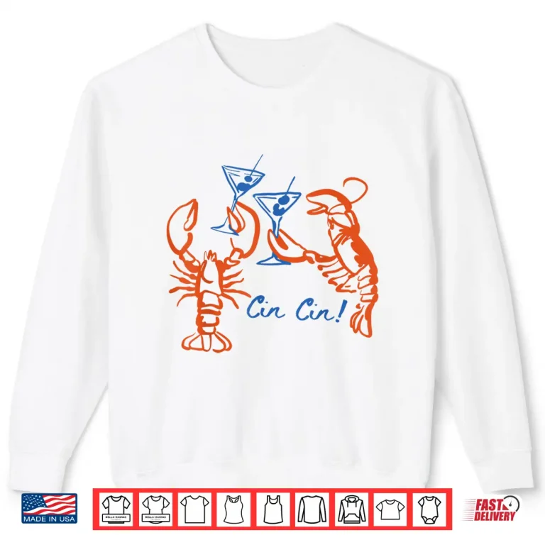 Sweatshirt Martini Red Lobster Fisherman Aesthetic Summer Cocktail Shirt