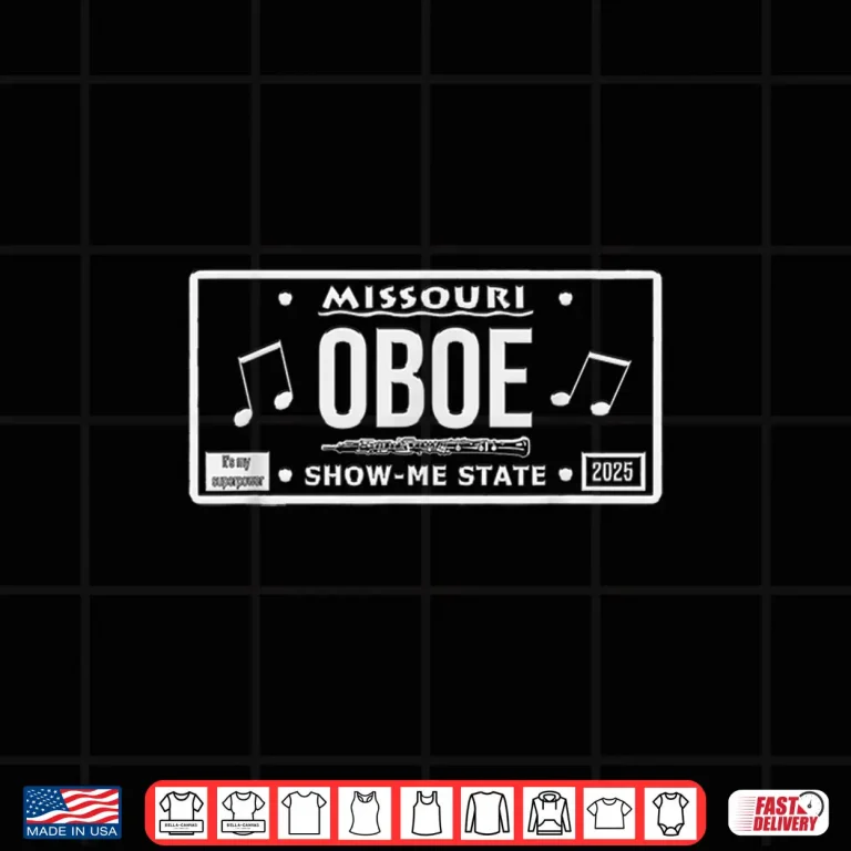 Design Oboe Music Notes Missouri License Plate Superpower Design Shirt
