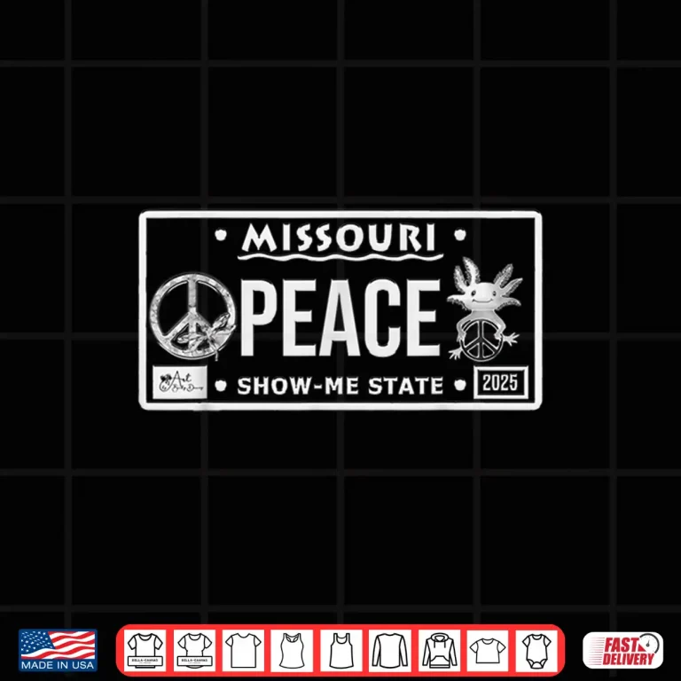 Design Peace Sign Cute Axolotl Missouri License Plate Shirt