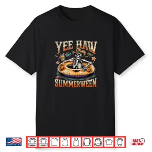 Yee Haw Summerween Cowboy Skeleton Western Halloween Shirt