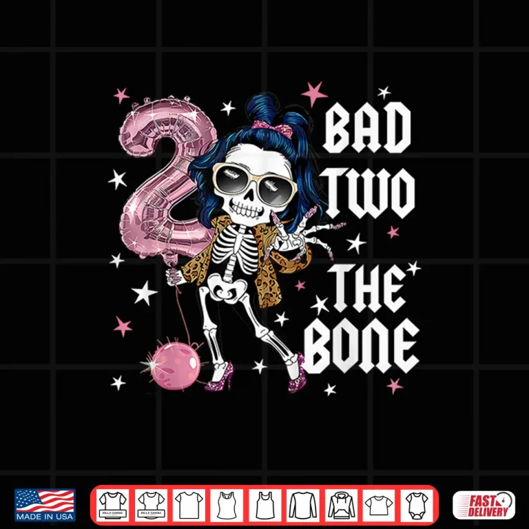 Design Bad Two The Bone Party Decorations 2nd Birthday Shirt