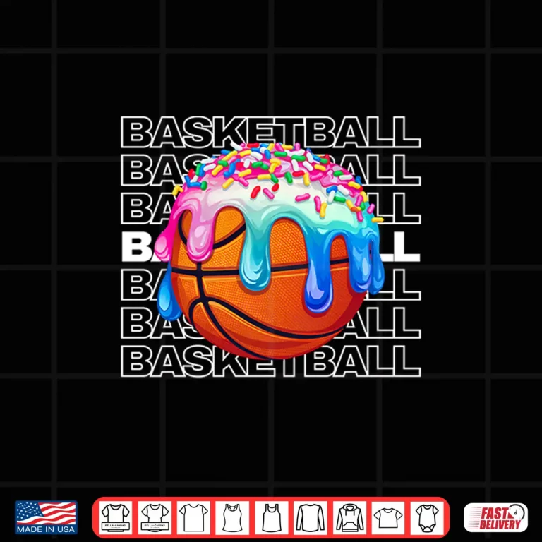 Design Basketball Boys Girls Sprinkles Basketball Ice Cream Drip Shirt