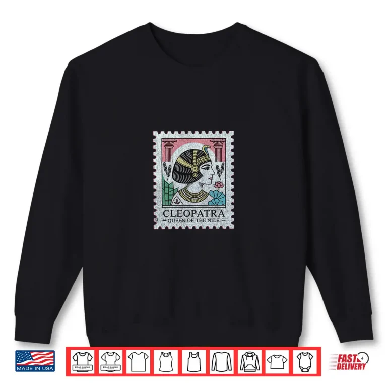 Sweatshirt Cleopatra Pharaoh Icon Vintage Egyptian Stamp Shirt