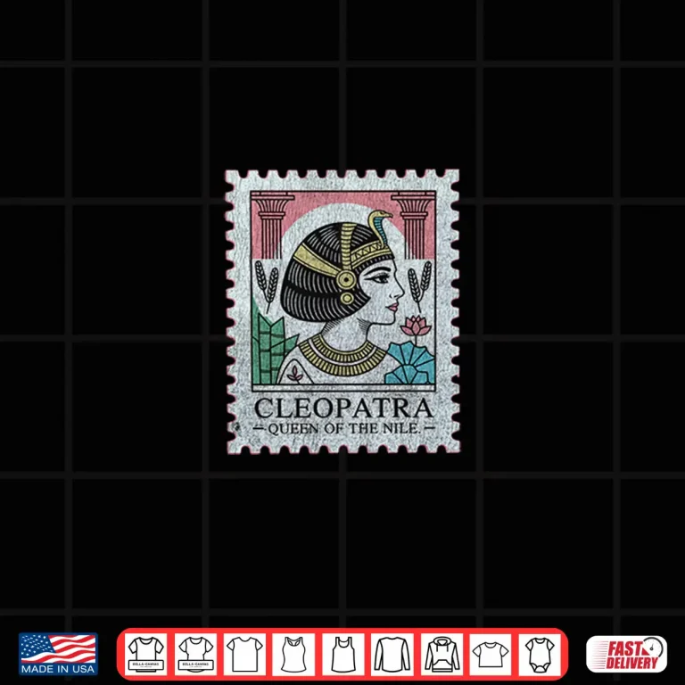 Design Cleopatra Pharaoh Icon Vintage Egyptian Stamp Shirt