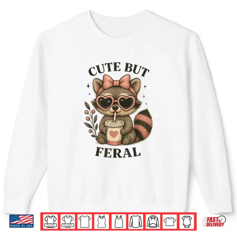 Sweatshirt Cute Feral Funny Colourful Racoon With Sunglasses Racoon Shirt